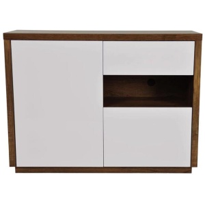 Sharon Sideboard Buffet Unit - Antique Oak / High Gloss White