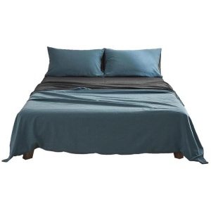 Sheet Set Cotton Sheets Double Blue Dark Blue