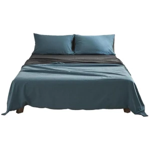 Sheet Set Cotton Sheets Double Blue Dark Blue