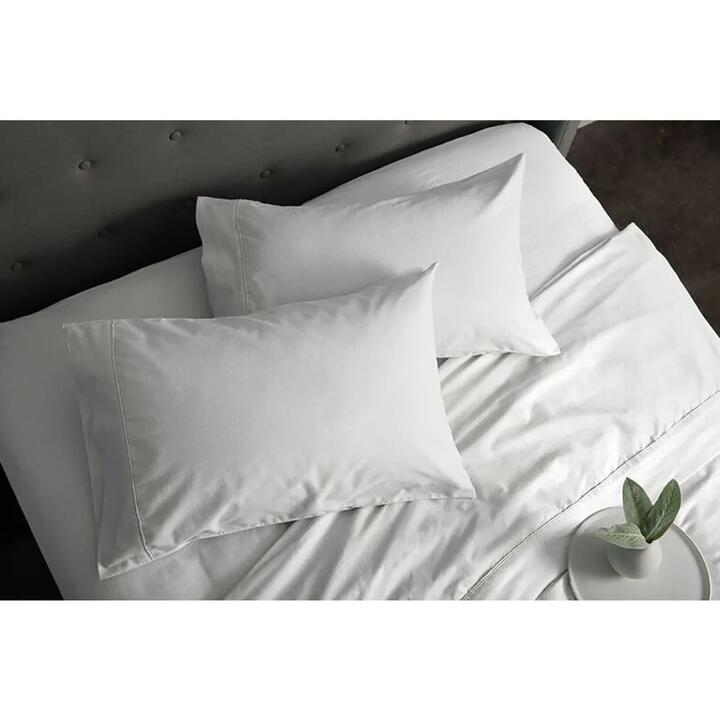 Sheraton Luxury 160gsm Flannelette Bed Sheet Set - Queen Bed/White