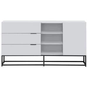Shia Buffet Unit Sideboard Storage Cabinet W/ 1-Door 3-Drawers - White/Black
