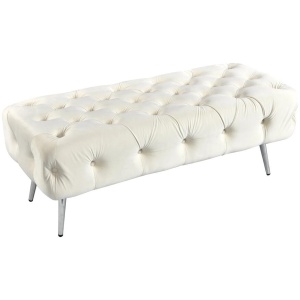 Shirley Ottoman Beige Velvet