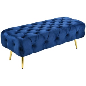 Shirley Ottoman Blue Velvet