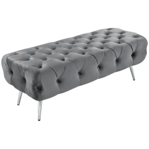 Shirley Ottoman Dark Grey Velvet