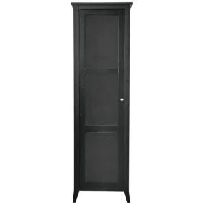 Sienna 3-Tier Display Shelf Tall Storage Cabinet W/ 1-Glass Door - Black