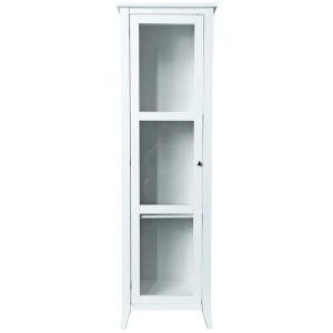 Sienna 3-Tier Display Shelf Tall Storage Cabinet W/ 1-Glass Door - White