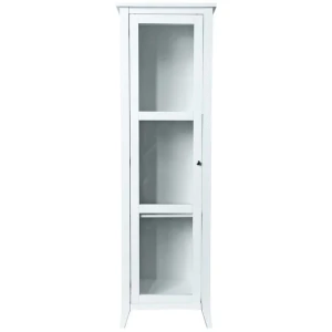 Sienna 3-Tier Display Shelf Tall Storage Cabinet W/ 1-Glass Door - White