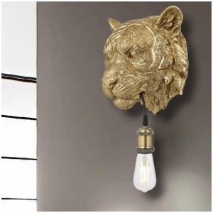 Simba Modern Wall Lamp Light Polycarbonate Gold Gloss