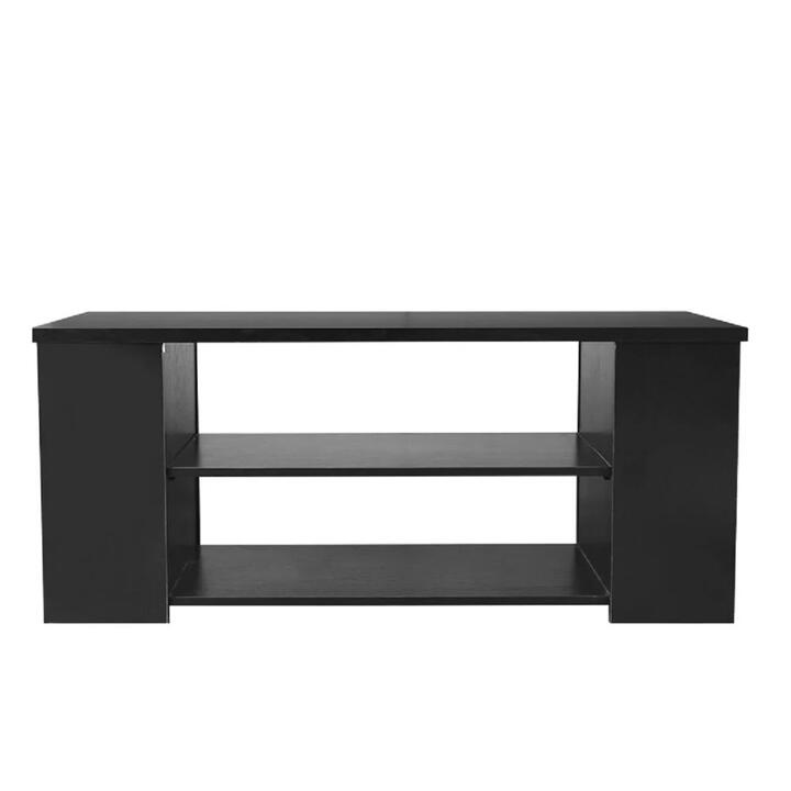 Simpleline Open Shelves TV Stand Entertainment Unit - Black