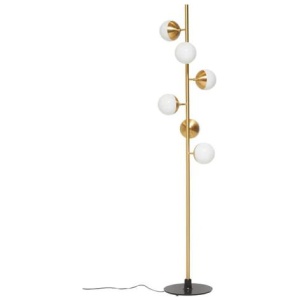 Skipper Artistic Iron Stand 6-Frosted Glass Floor Light Lamp - Brass
