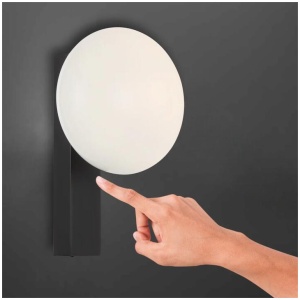 Skyla Modern Wall Lamp Light Metal Glass Black Opal Matte