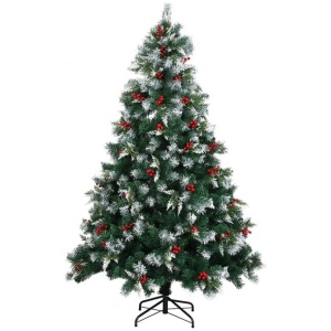 Snow-Flocked Artificial Christmas Tree with Pinecones and Stand for Home or Office Décor (1.8 m)