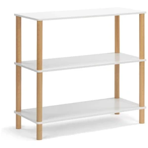 Sofie 3-Tier Bookcase Display Shelf Storage Unit - White/Oak