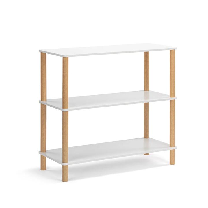 Sofie 3-Tier Bookcase Display Shelf Storage Unit - White/Oak