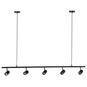 Soleil 5-Light Adjustable Spotlight Hanging Pendant Lamp Black