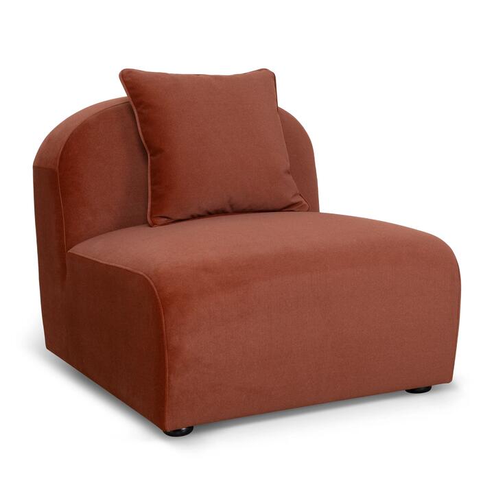 Soma Additional Armless for 4 Seater Sofa - Umber Orange by Interior Secrets - AfterPay Available