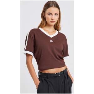 Something Very Special Classic Mesh Stripe Tee Mocha
