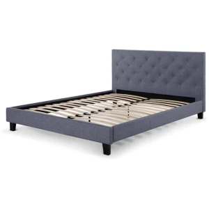 Sorrento French Provincial Fabric Bed Frame Double Size Grey