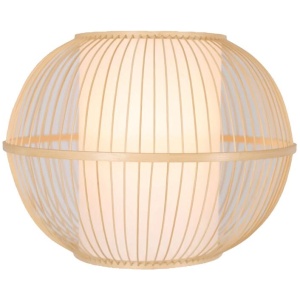 Sphere Modern Oriental Wooden Hand-Woven Bamboo Pendant Lamp Light - Natural