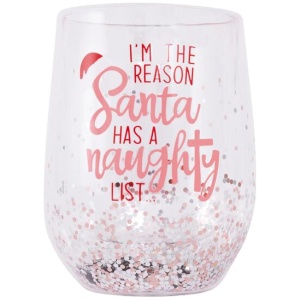 Splosh Christmas Naughty Stemless Glass