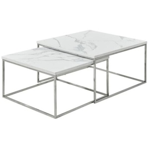 Square Nesting Coffee Table Set - White