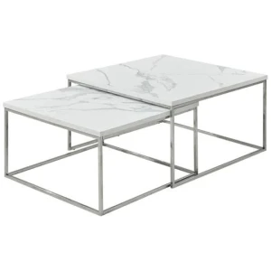 Square Nesting Coffee Table Set - White