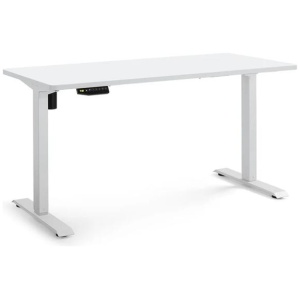 Standing Computer Work Task Study Office Desk Electric Single Motor W/ Memory Function - White