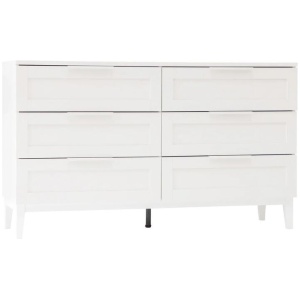 Stanley Modern Classic Wooden Chest Of 6-Drawers Dresser Storage Cabinet - White
