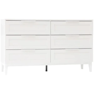 Stanley Modern Classic Wooden Chest Of 6-Drawers Dresser Storage Cabinet - White
