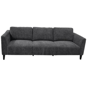 Starck Fabric 3-Seater Sofa Solid Timber Legs - Grey