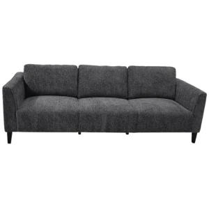 Starck Fabric 3-Seater Sofa Solid Timber Legs - Grey