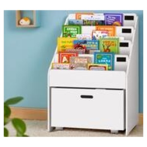 Starla 4 Tiers Kids Bookcase With Storage White