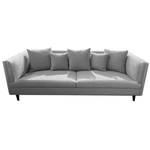 Stasia Modern Fabric 3-Seater Sofa Relaxing Couch Wooden Legs - Grey