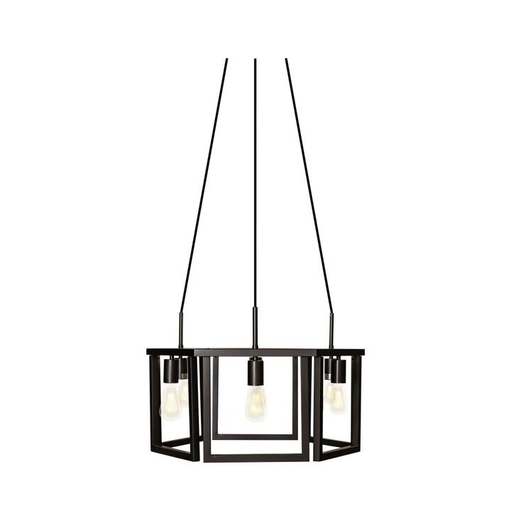 Steele Metal Chandelier Pendant Hanging Light Lamp - Black