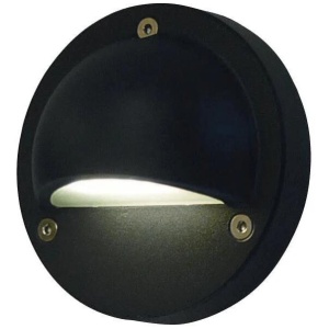 Step Wall Light Surface Mounted 12V 1W Round Black 3000K IP44 Eyelid OD104mm 105LM