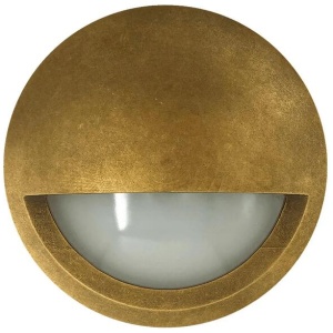 Step Wall Light Surface Mounted 12V 6W Round Ant Brass 3000K IP65 Eyelid OD98mm 480LM