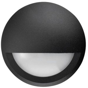 Step Wall Light Surface Mounted 12V 6W Round Black 3000K IP65 Eyelid OD98mm 480LM