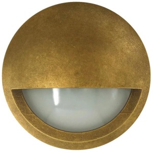 Step Wall Light Surface Mounted 6W Round Antique Brass 3000K IP65 Eyelid OD98mm 480LM