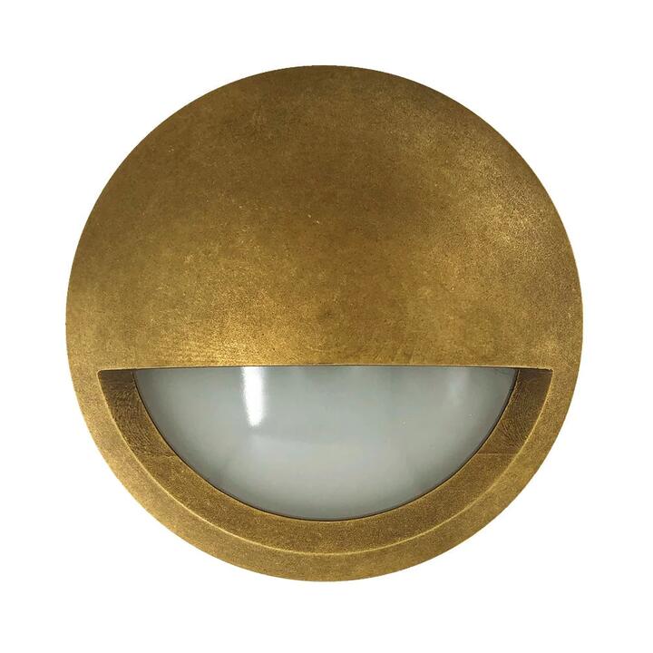 Step Wall Light Surface Mounted 6W Round Antique Brass 3000K IP65 Eyelid OD98mm 480LM