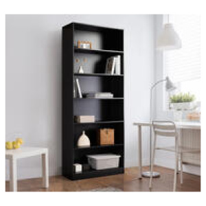 Sterling 6 Shelf Bookshelf Black