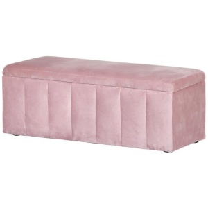 Storage Ottoman Blanket Box 103cm Velvet Pink