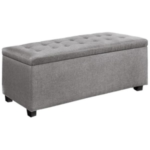 Storage Ottoman Blanket Box 97cm Linen Light Grey