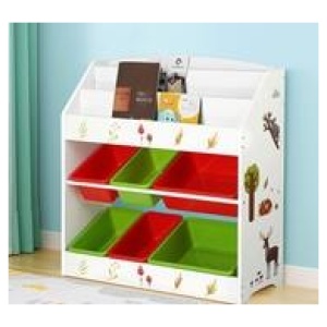 Stuart 3 Tiers Kids Bookshelf With Storage White