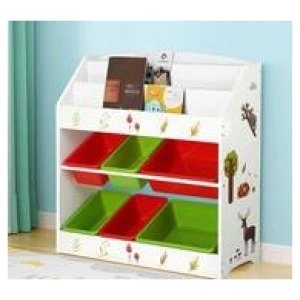 Stuart 3 Tiers Kids Bookshelf With Storage White