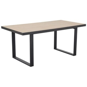 Stylish Rectangular Wooden Kitchen Dining Table 180cm Natural/Black