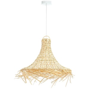 Swain Nordic Rustic Bamboo Rattan Hanging Pendant Light Lamp Natural