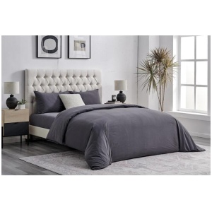 Sydney Stonewash Quilt Cover Set Castlerock Charcoal