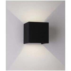 TOCA Wall Light Surface Mounted 6.8W Square Black 3000K IP54 with Adjustable Lens Covers 408LM