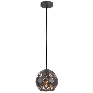 TUILE Pendant Lamp Light Interior ES Matte Black Embossed Tiled Wine Glass OD200mm