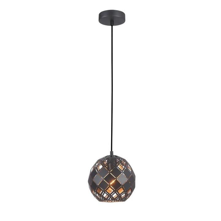 TUILE Pendant Lamp Light Interior ES Matte Black Embossed Tiled Wine Glass OD200mm